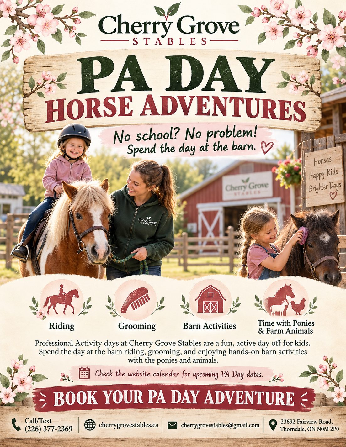 Flyer for PA Day Camp day